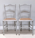 Pair of Old French Cane Bedroom Chairs